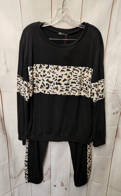 Pretty Garden Women's Size XL Black Pajamas