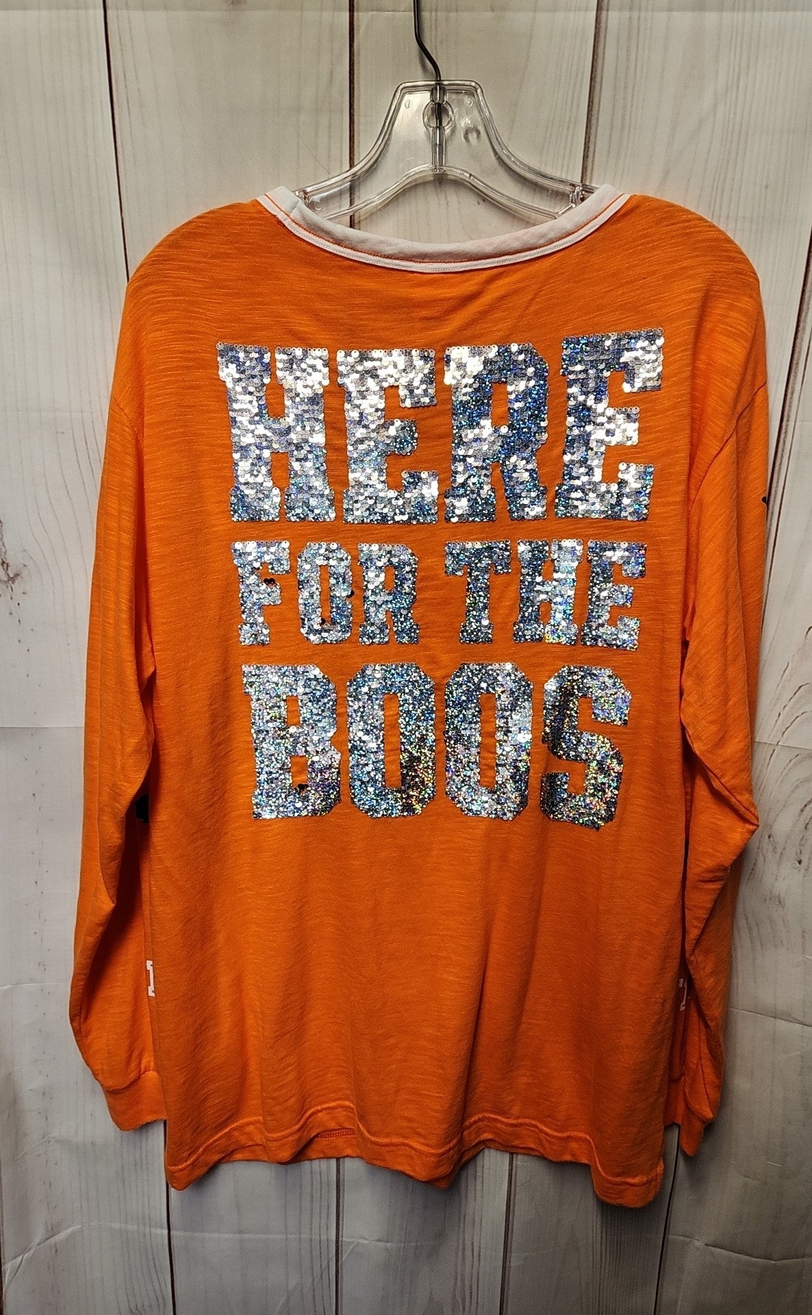 Pink Women's Size L Orange Long Sleeve Top