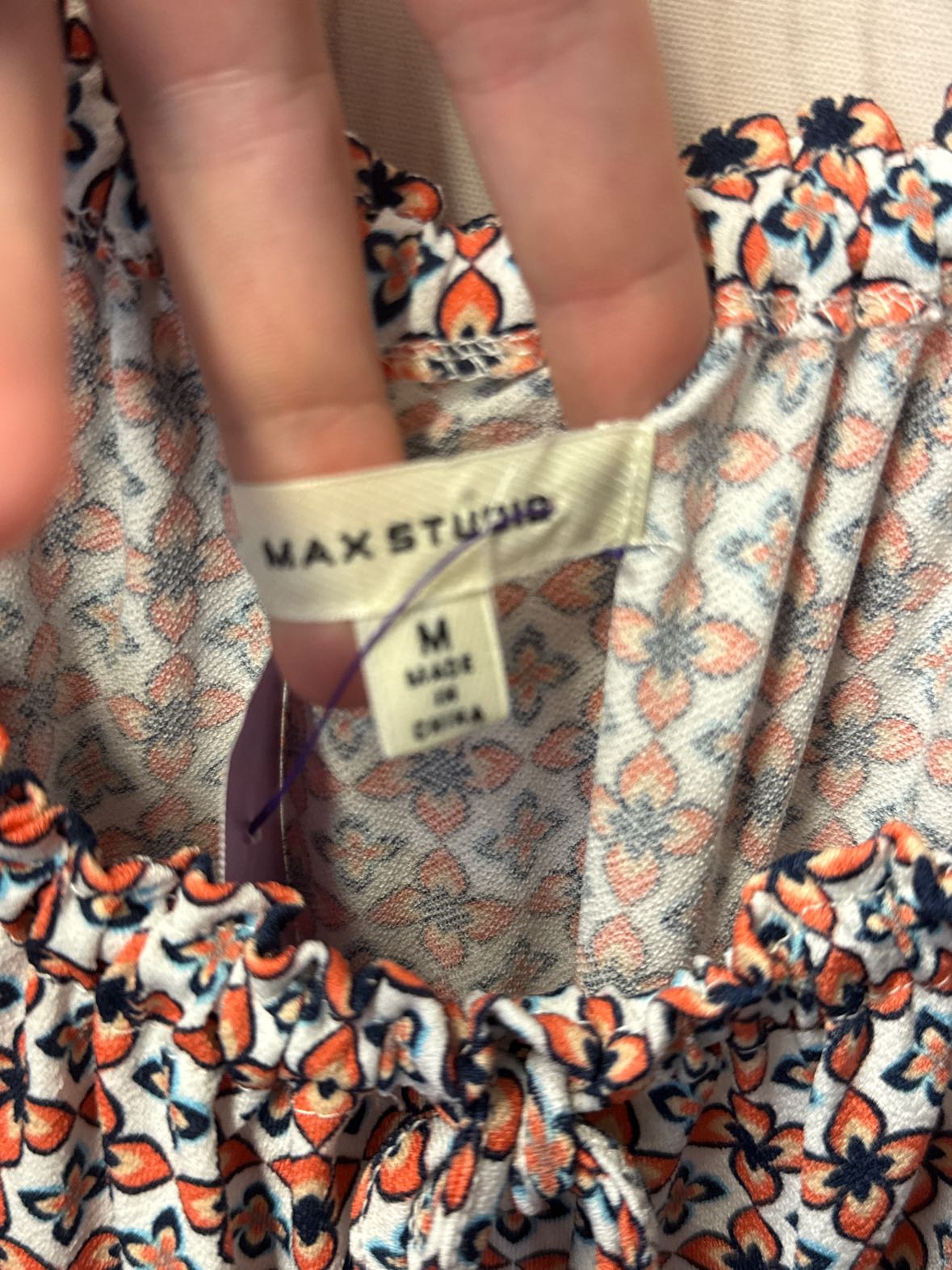 Max Studio Women's Size M Peach Floral Dress