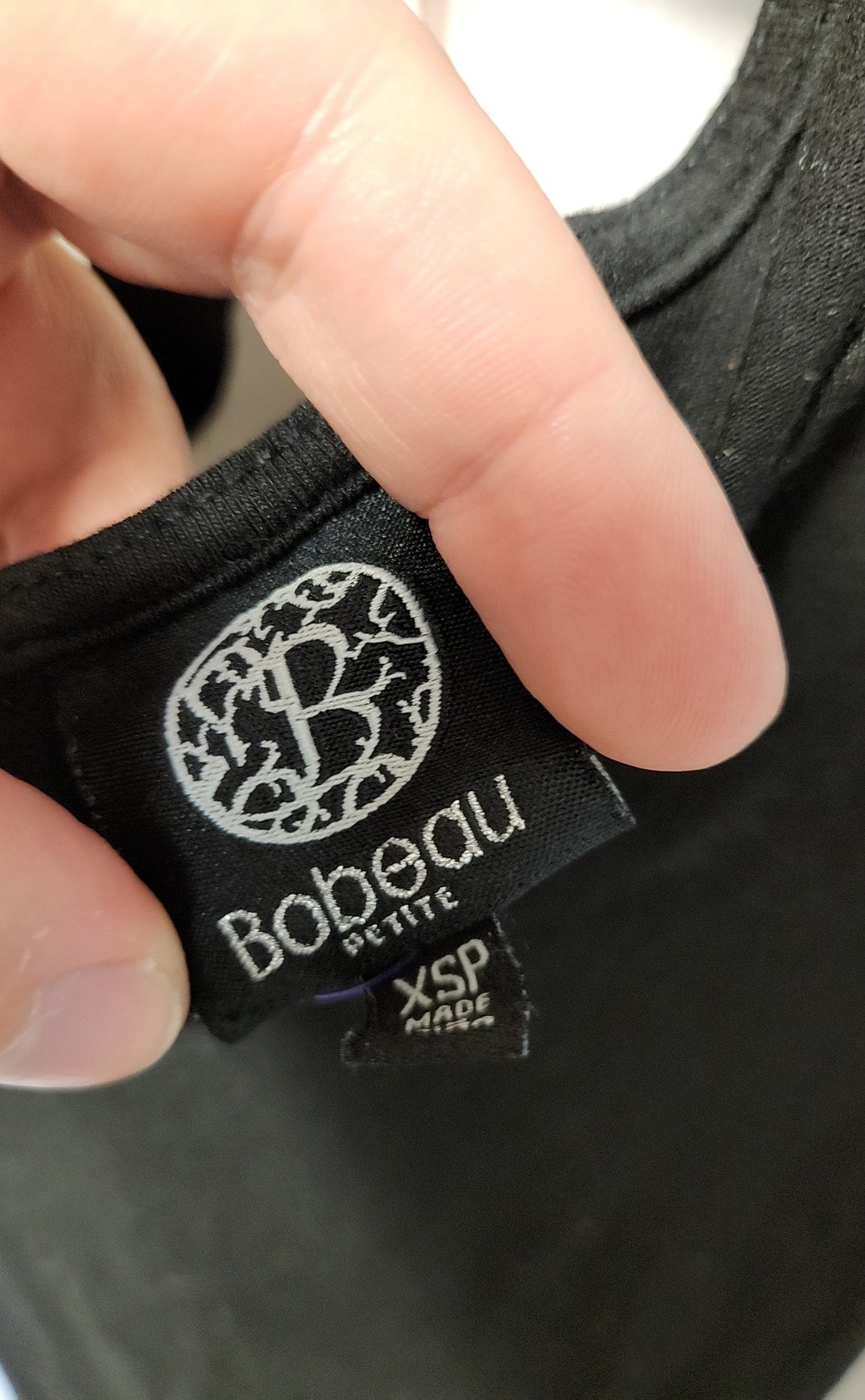 Bobeau Women's Size XS Petite Black Short Sleeve Top