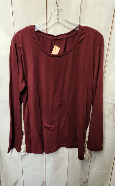 Denim Moves Women's Size 1X Red Long Sleeve Top