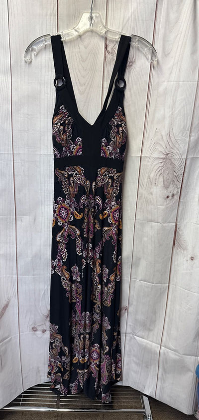 INC Women's Size M Black & Purple Dress