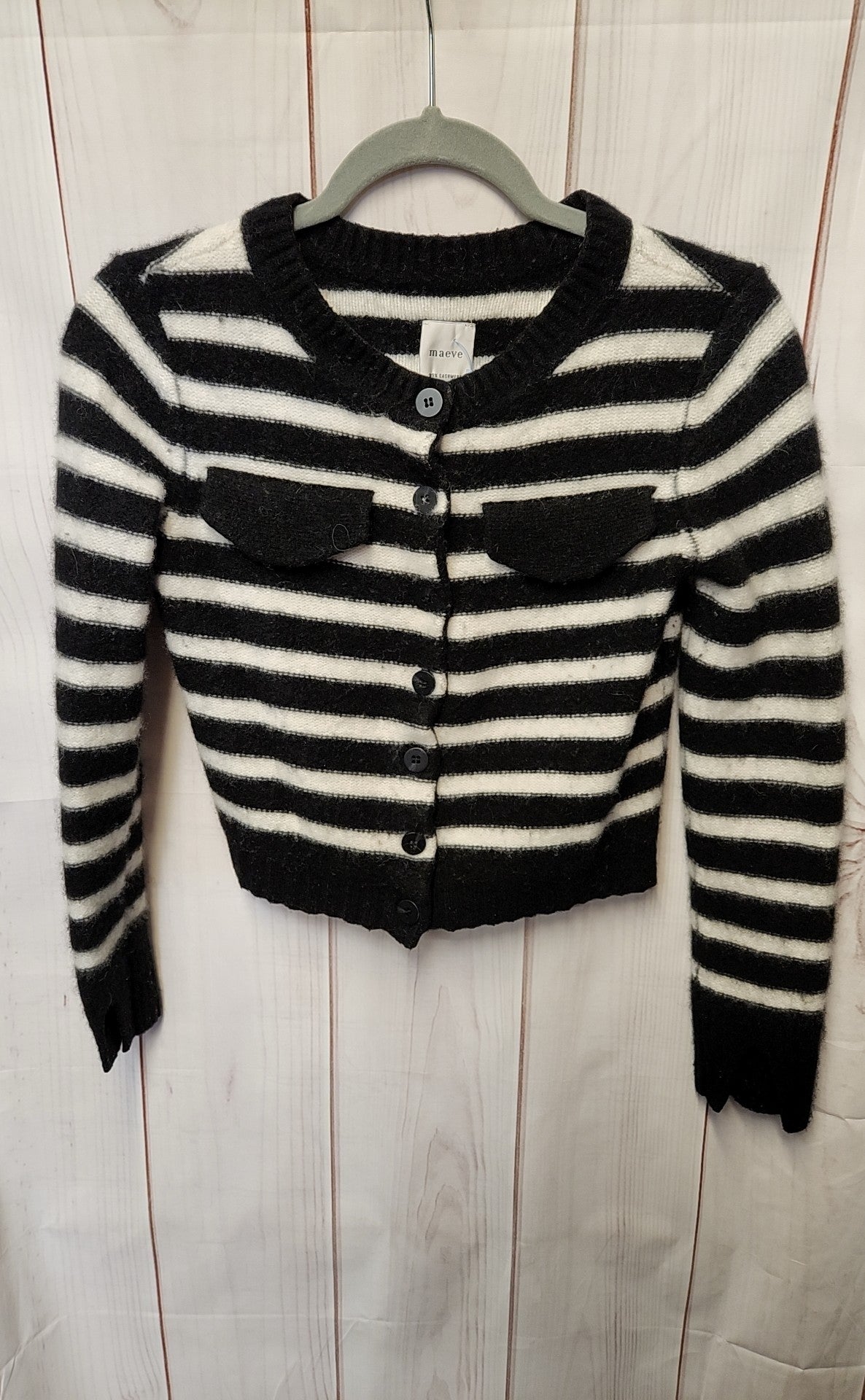 Maeve Anthropologie Women's Size M Black & White Cashmere Cardigan
