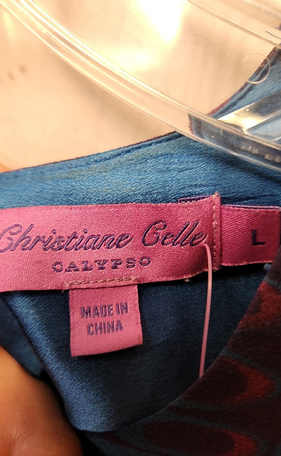 Christine Celle Calypso Women's Size L Blue & Purple Dress