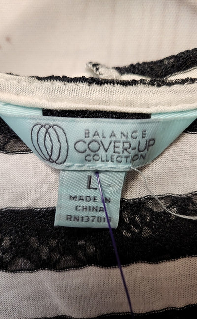 Balance Women's Size L White & Black Cover-Up