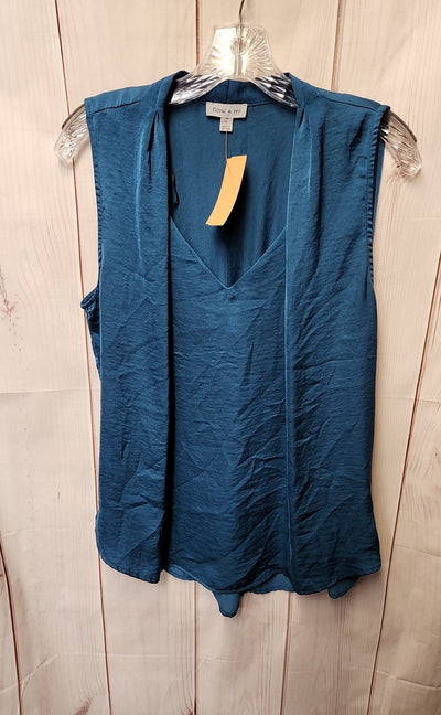 Floral & Ivy Women's Size M Teal Sleeveless Top