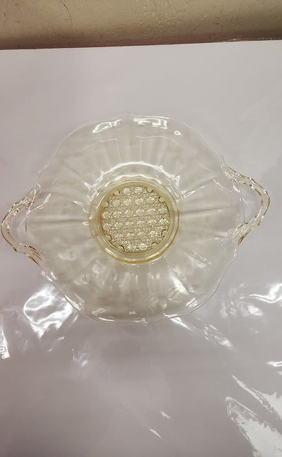 Platter Depression Glass Yellow Flower