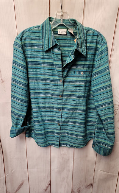 Chico's Women's Size 1 = US M Teal Long Sleeve Top