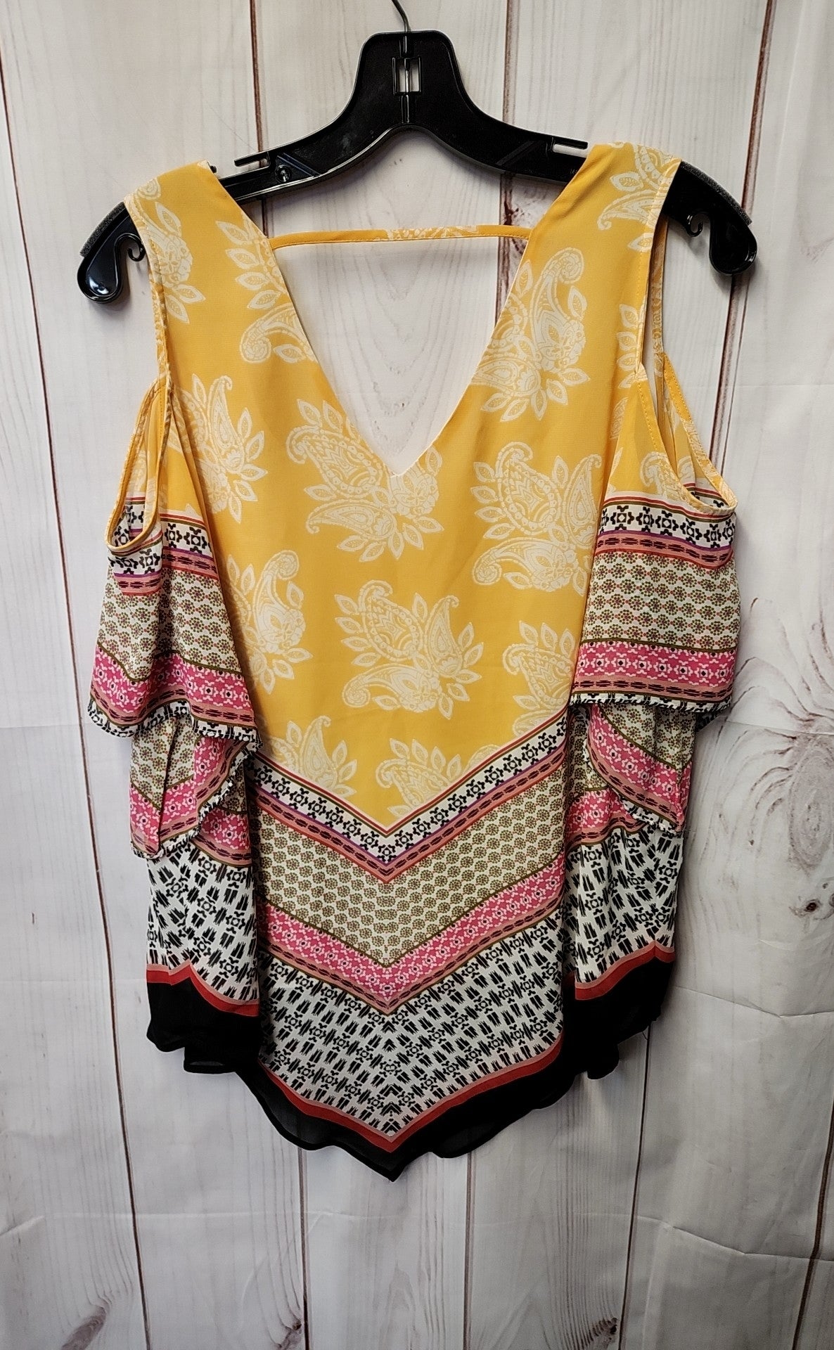 Dr2 Women's Size M Yellow Cold Shoulder Top