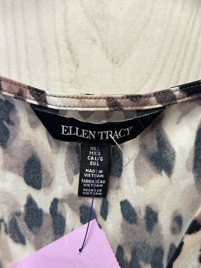 Ellen Tracy Women's Size L Brown Short Sleeve Top