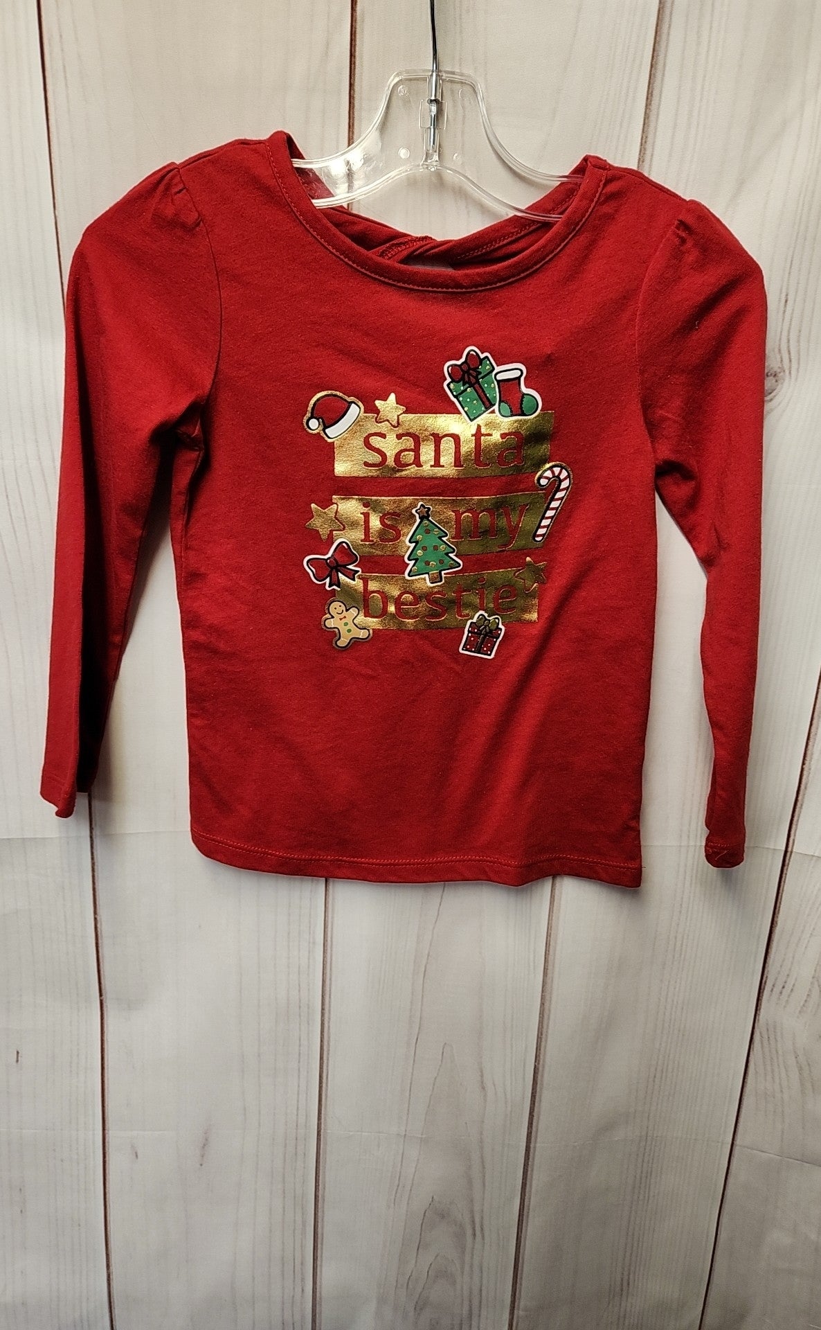 Holiday Time Girl's Size 4 Red Shirt
