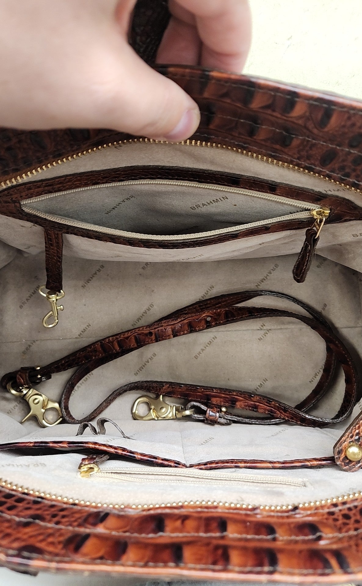 Brahmin Brown Leather Purse Bag