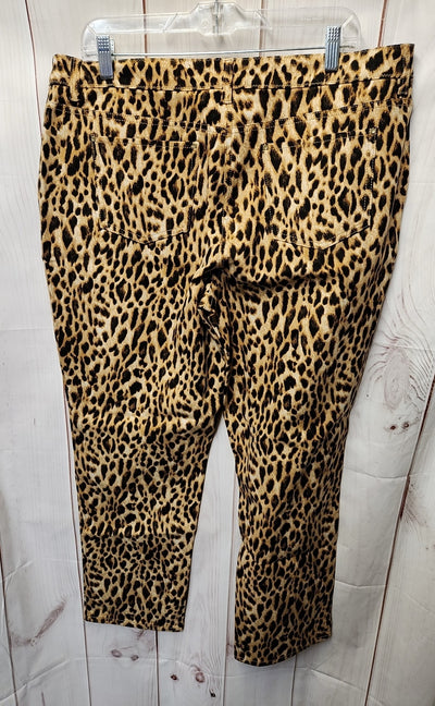 Chico's Women's Size 3 = US 16 Brown Animal Print Pants