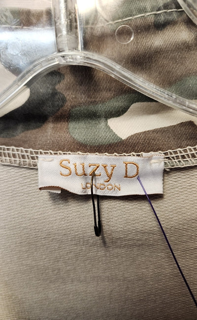 Suzy D London Women's Size M Brown Camo Cardigan