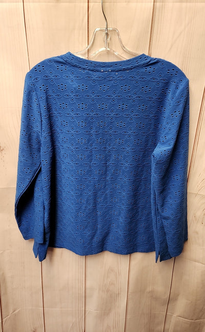 Logo Women's Size S Blue 3/4 Sleeve Top