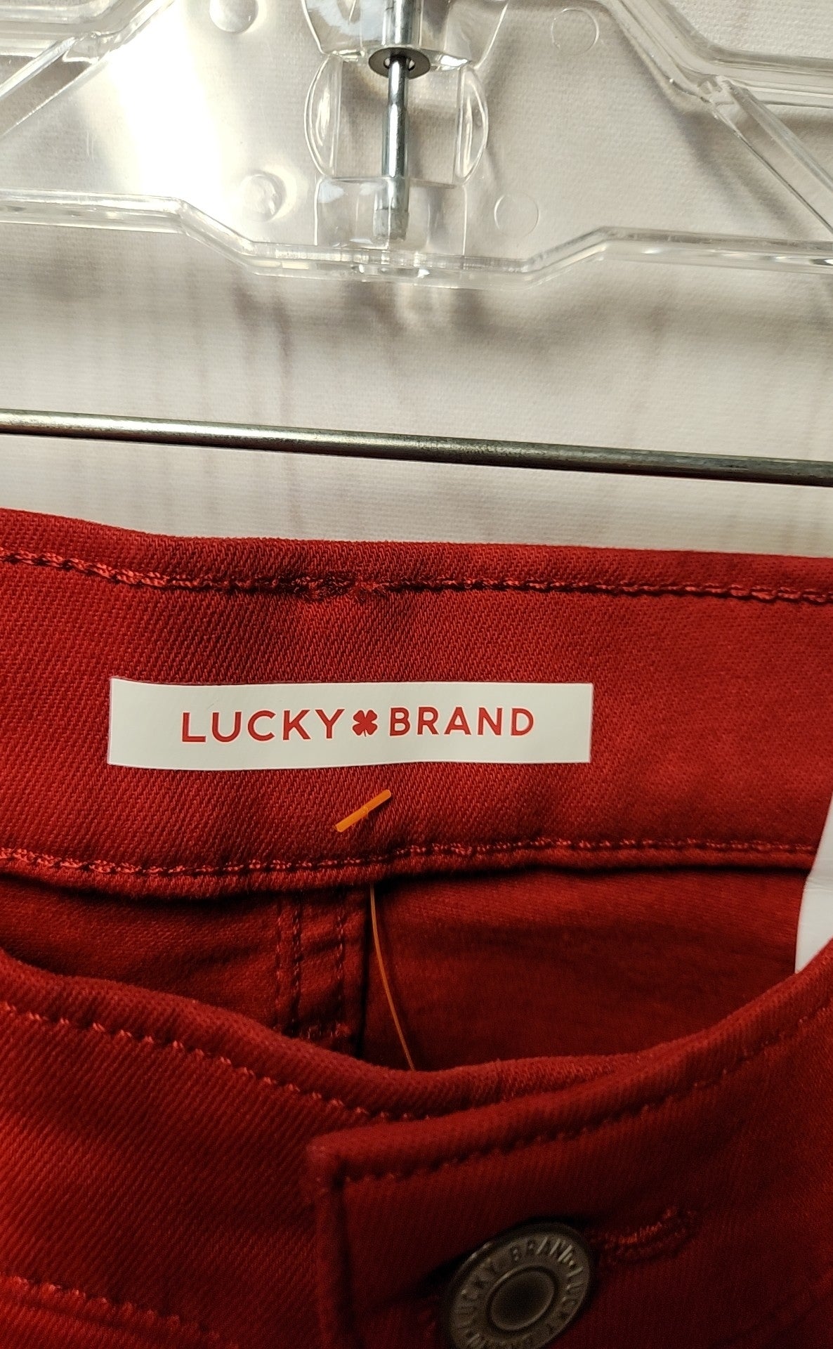 NWT Lucky Brand Women's Size 33 (15-16) Red Jeans Uni Fit NO.5 High Rise Boot