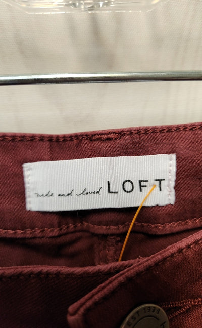 Loft Women's Size 28 (5-6) Red Jeans Curvy Skinny