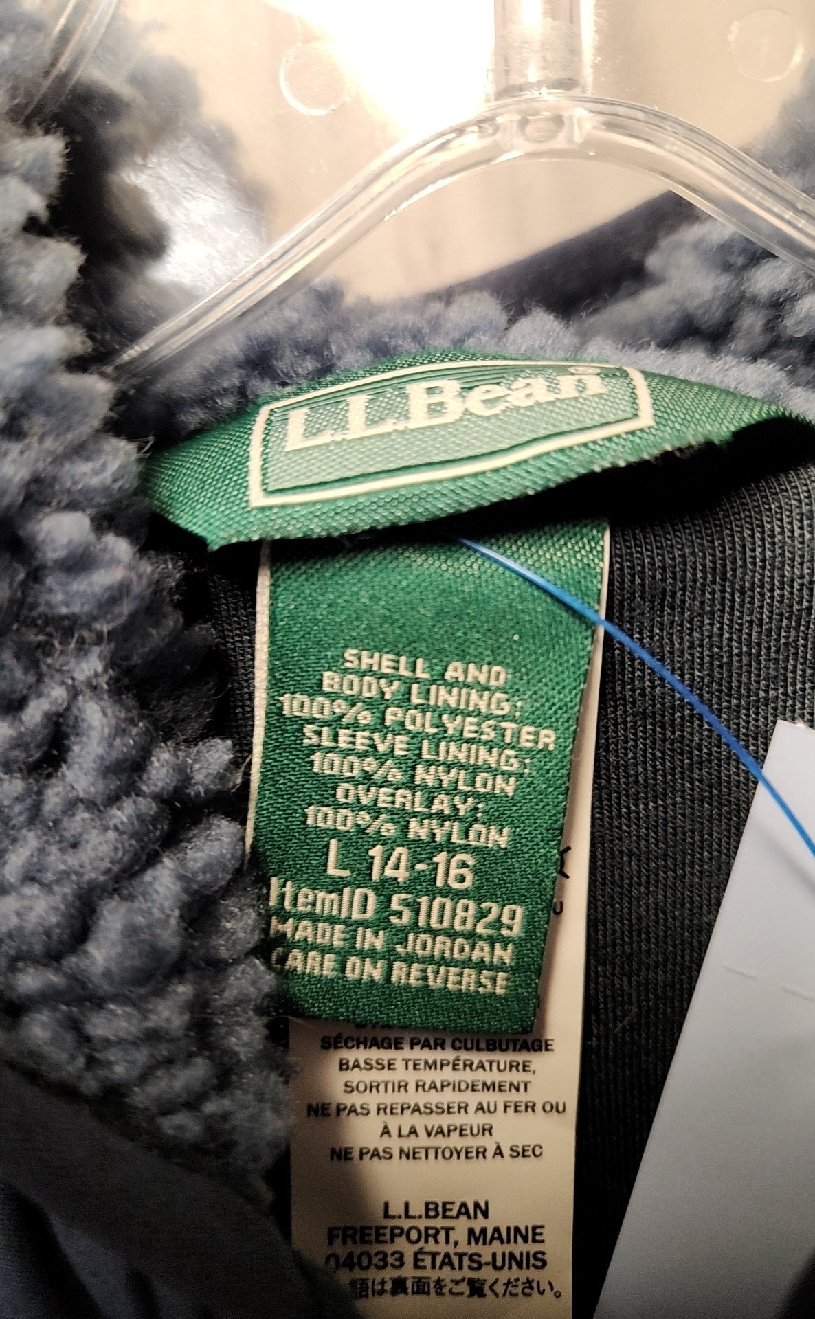 LL Bean Boy's Size 14/16 Blue Jacket
