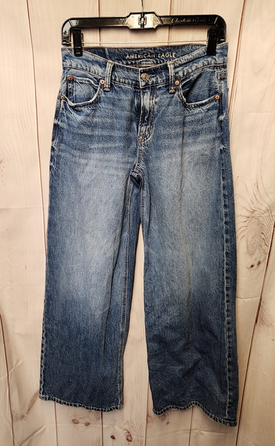 American Eagle Women's Size 24 (00) Blue Jeans Low Rise Ultra Wide Leg