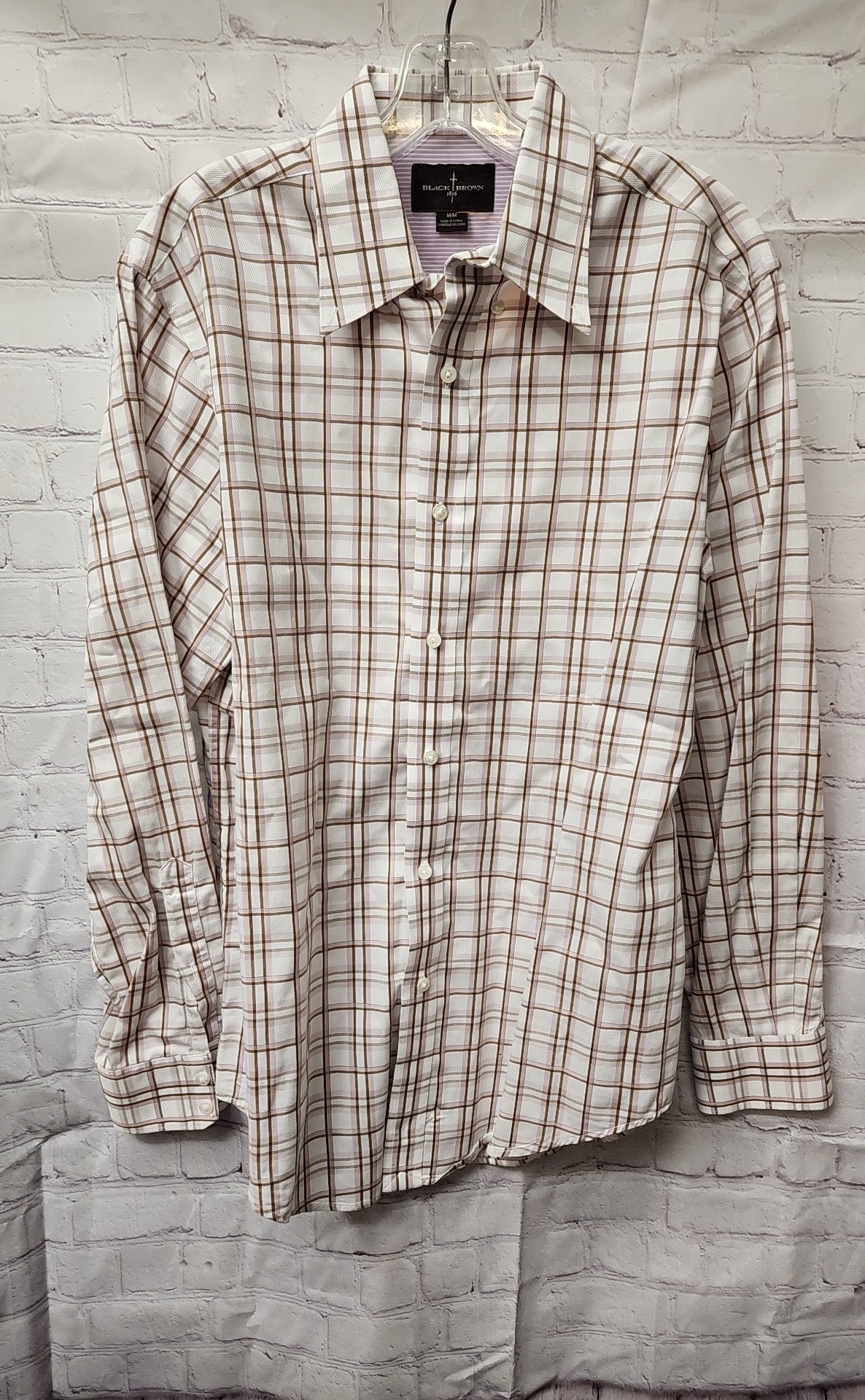 Black Brown Men's Size M Purple Shirt