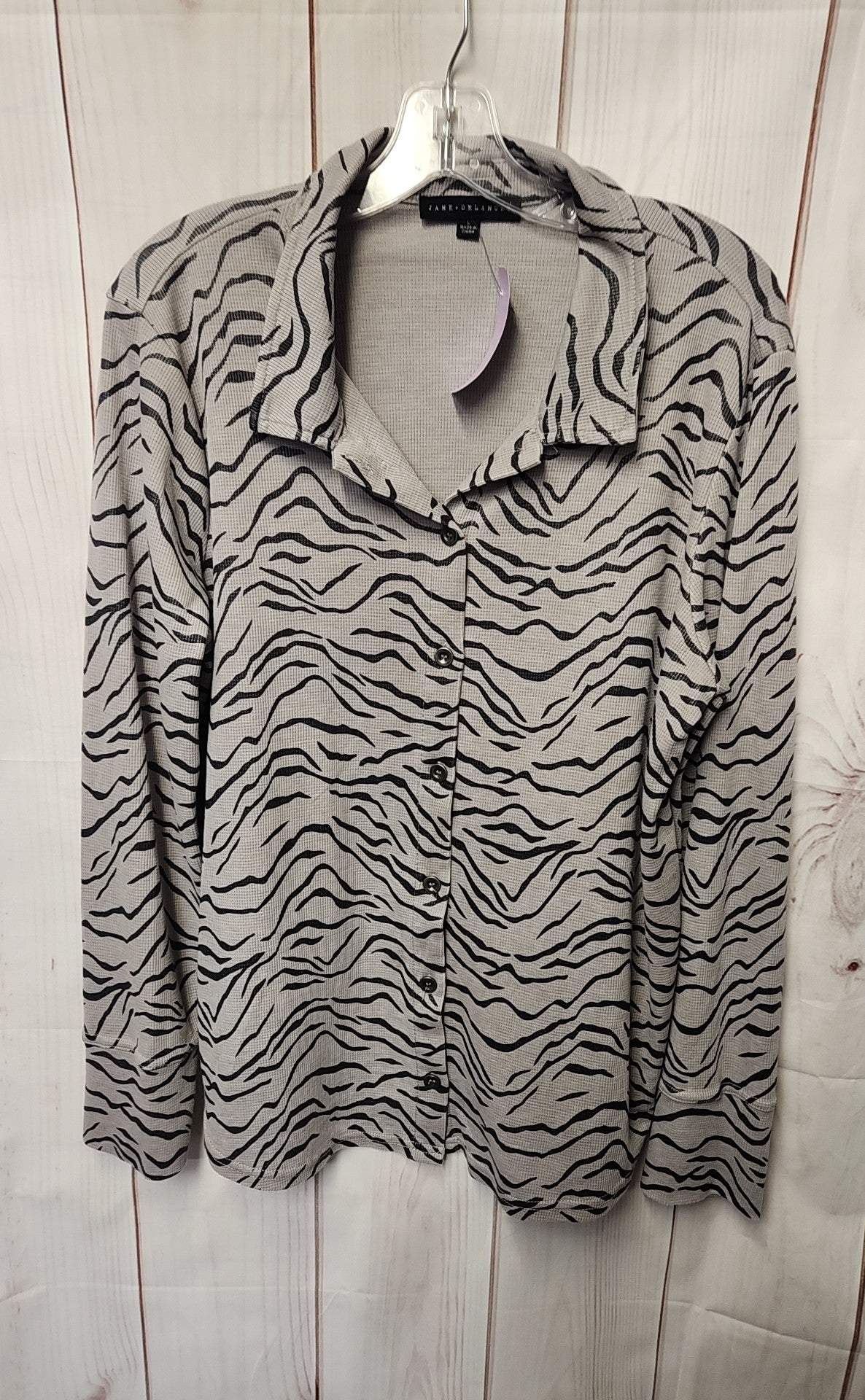 Jane & Delancey Women's Size L Gray Long Sleeve Top