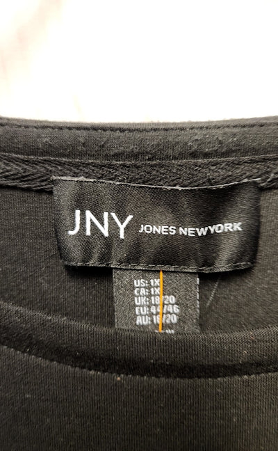 Jones New York Women's Size 1X Black 3/4 Sleeve Top