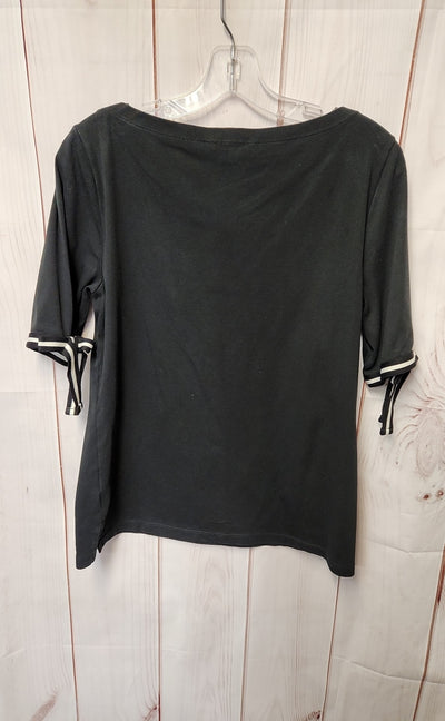 Lauren by Ralph Lauren Women's Size XL Black Short Sleeve Top