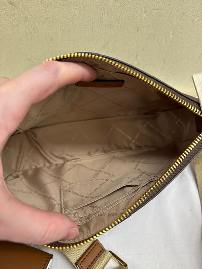 NWT Michael Kors Brown Leather Purse Bag w/ Change Purses