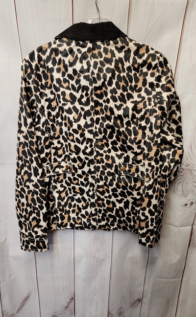 J Crew Women's Size XS Brown Animal Print Jacket