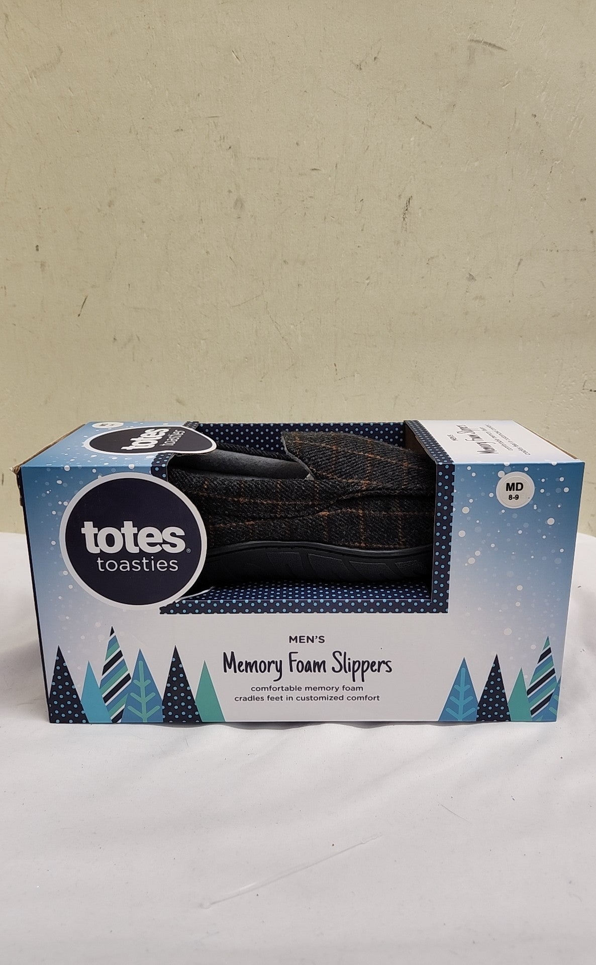 NIB Totes Men's Size 8 Gray Slippers