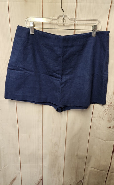 Free People Women's Size L Navy Linen Blend Skorts