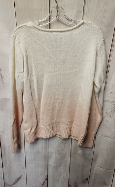 Venus Women's Size L White & Pink Sweater