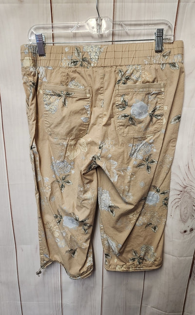 Democracy Women's Size 6 Brown Floral Capris High Rise