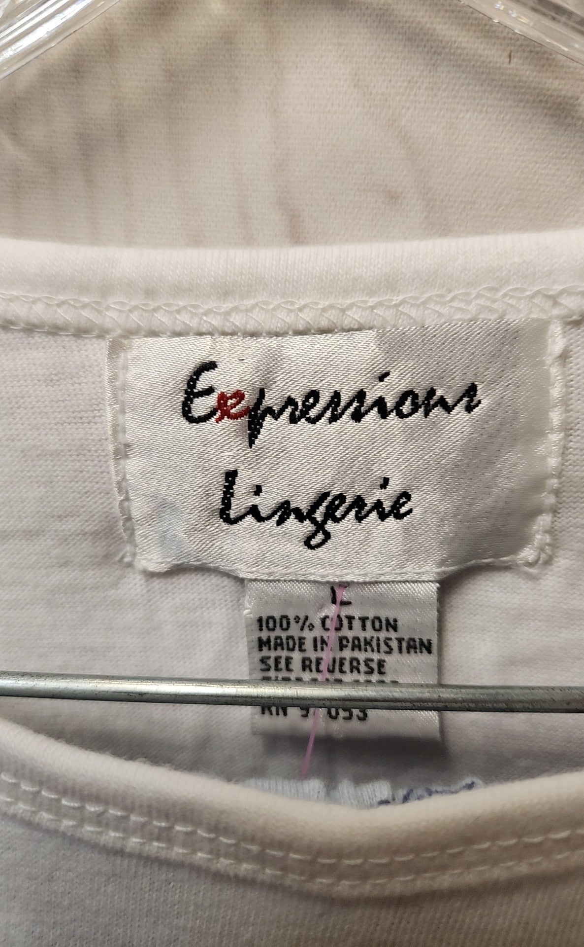 Expressions Women's Size L White & Blue Pajamas