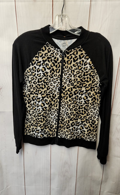 Wonder Nation Girl's Size 10/12 Black & Brown Animal Print Jacket