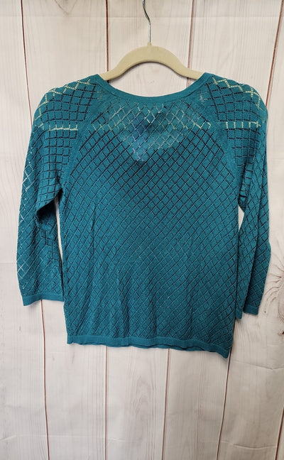 Loft Women's Size XS Petite Teal 3/4 Sleeve Top