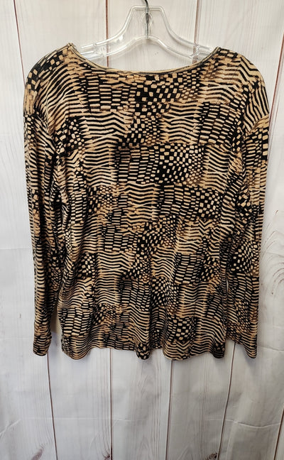 Chico's Women's Size 2 = US L Brown Long Sleeve Top