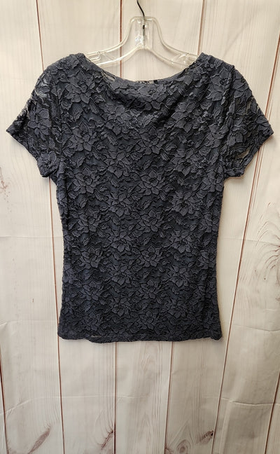 Banana Republic Women's Size S Navy Lace Floral Short Sleeve Top
