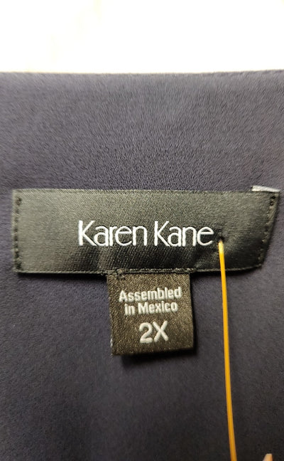 NWT Karen Kane Women's Size 2X Navy 3/4 Sleeve Top