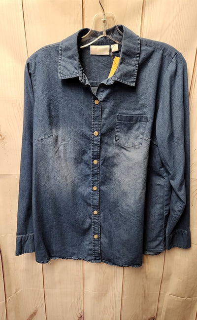 Belle by Kim Gravel Women's Size XS Blue Long Sleeve Top