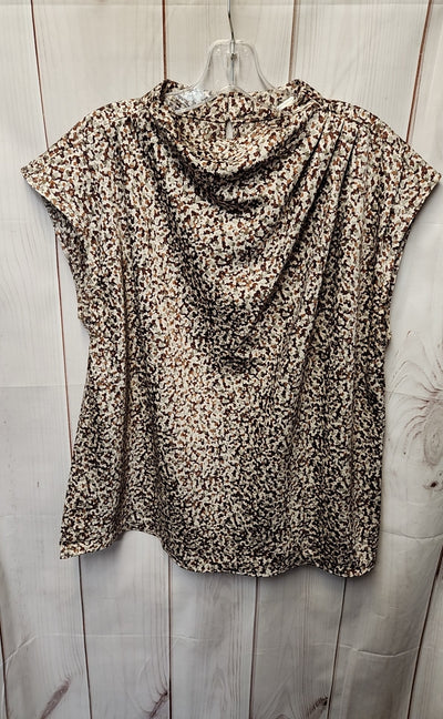 Ann Taylor Women's Size XL Brown Short Sleeve Top