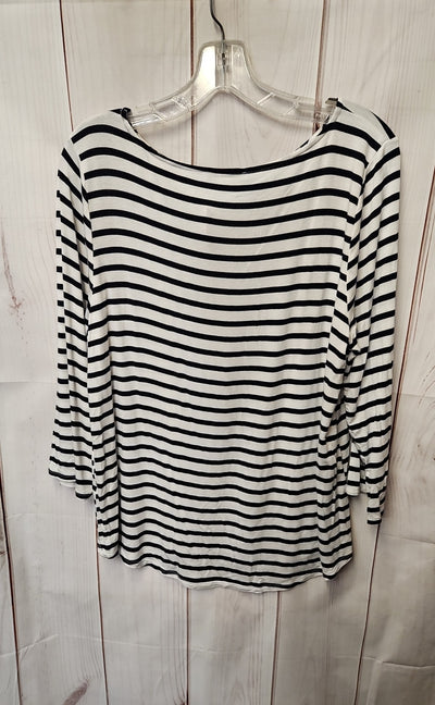 Green Envelope Women's Size XL White & Blue 3/4 Sleeve Top