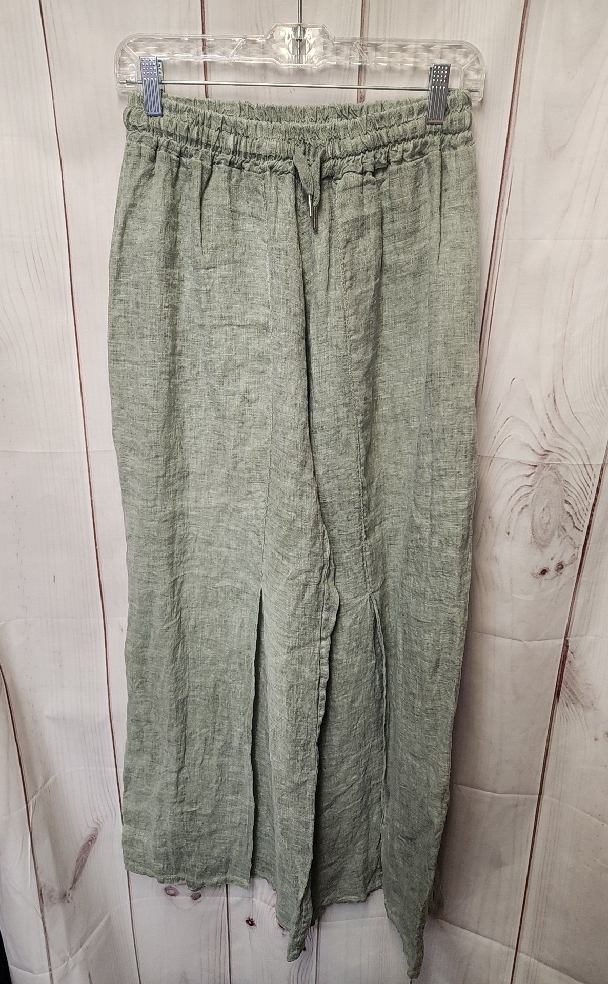 NWT Karamel Italy Women's Size One Size Linen Slit Front Sage Pants