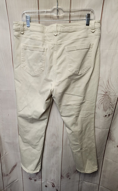 J Jill Women's Size 32 (13-14) White Jeans Demi Boot Cut Ankle