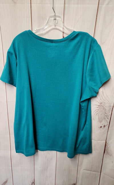 Cato Women's Size 22/24 Teal Short Sleeve Top