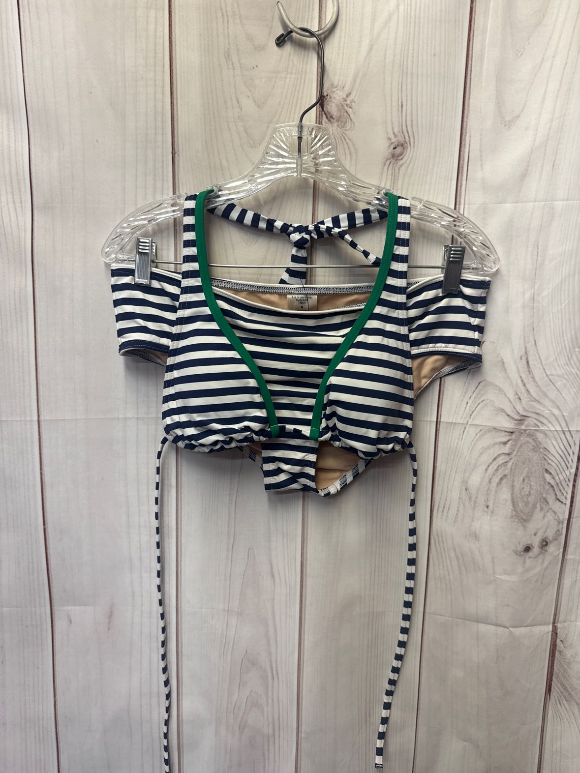 Lands End Women's Size M White & Blue Bikini