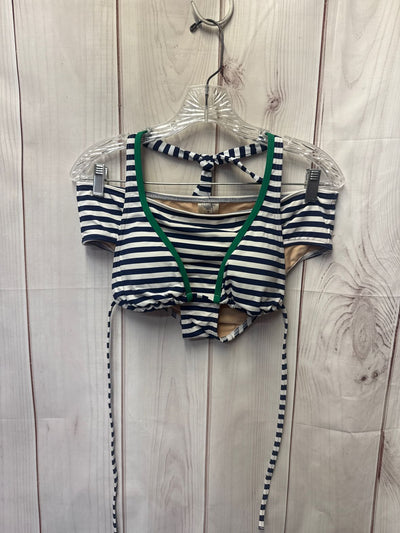 Lands End Women's Size M White & Blue Bikini