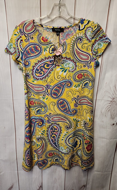 Msk Women's Size S Petite Yellow Dress