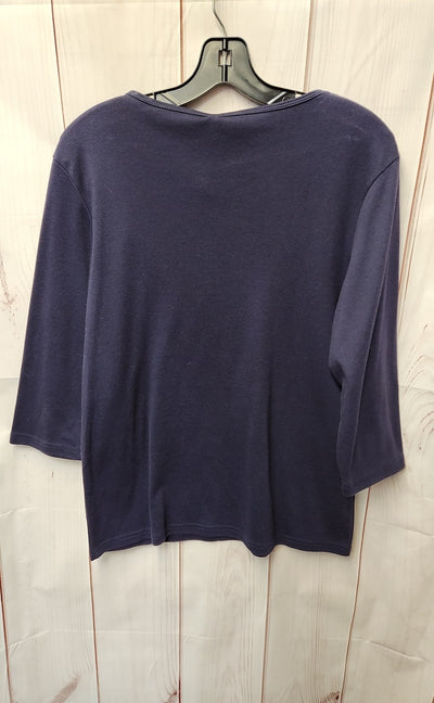 Decorated Originals Women's Size L Navy 3/4 Sleeve Top