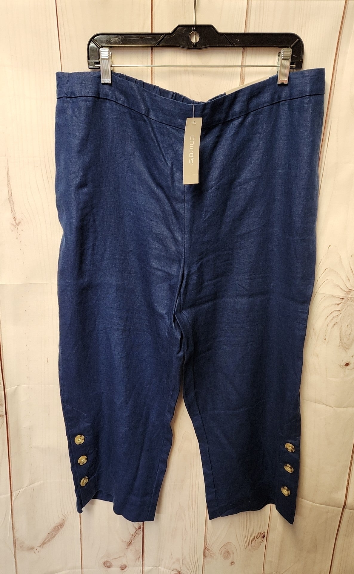NWT Chico's Women's Size 16 Navy Pants Straight Leg Crop
